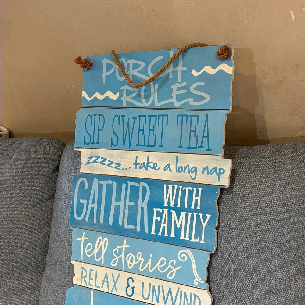 Porch Rules wall decor!!